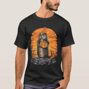 Happy Groundhog Day Ground Hog With Birthday Party T-Shirt