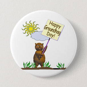 Happy Groundhog Day Groundhog 7.5 Cm Round Badge