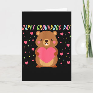 Happy Groundhog Day Groundhog Day Cute Woodchuck F Card