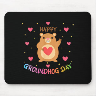 Happy Groundhog Day Groundhog Day Cute Woodchuck G Mouse Pad