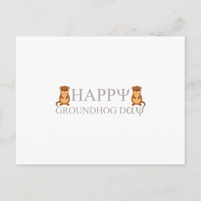 happy Groundhog Day Holiday Postcard (Front)