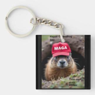 Happy Groundhog Day Key Ring