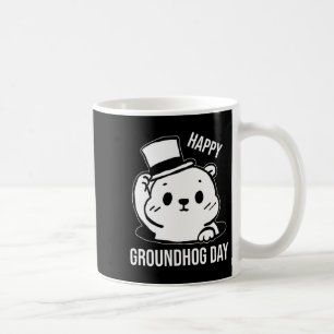 Happy Groundhog Day Line Art Coffee Mug