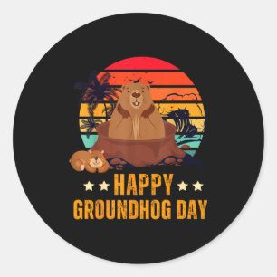Happy Groundhog Day My Favorite Holiday Classic Round Sticker