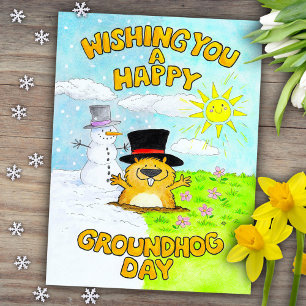 Happy Groundhog Day  Postcard
