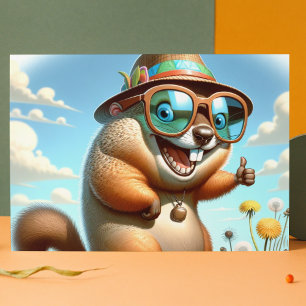 Happy Groundhog Day Postcard