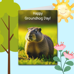 Happy Groundhog Day   Shadows or Sun Card