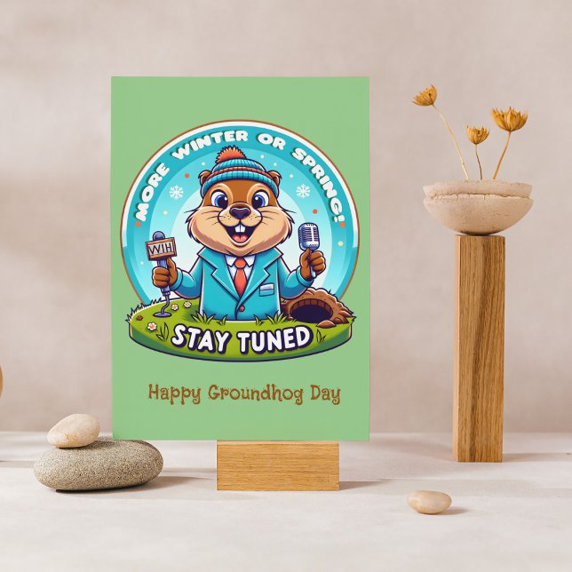Happy Groundhog Day : Spring Or Winter News Report Holiday Card (Creator Uploaded)