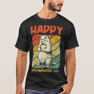 Happy Groundhog Day Vintage Funny Woodchuck Cute G T-Shirt