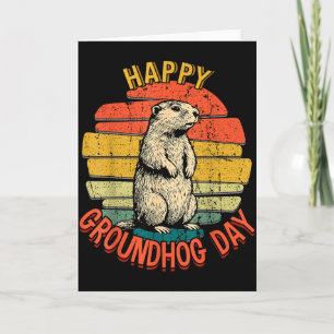 Happy Groundhog Day Vintage Funny Woodchuck Retro  Card