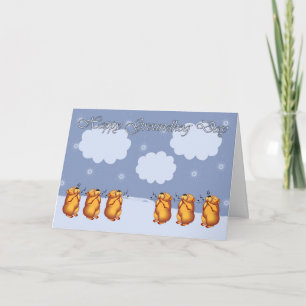 Happy Groundhog Day whistling Groundhogs Card