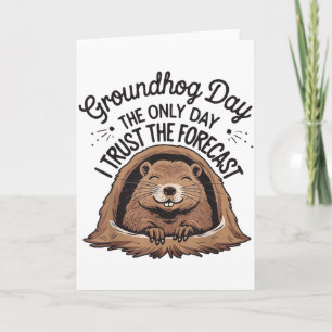 Happy Groundhog Day Woodchuck Animal Groundhog Lov Card
