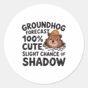 Happy Groundhog Day Woodchuck Animal Groundhog Lov Classic Round Sticker