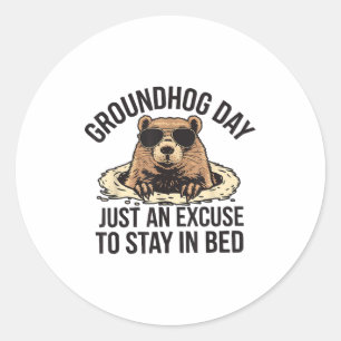 Happy Groundhog Day Woodchuck Animal Groundhog Lov Classic Round Sticker