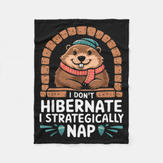 Happy Groundhog Day Woodchuck Animal Groundhog Lov Fleece Blanket