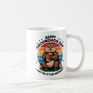 Happy Groundhog Day Yes Its My Birthday Football V Coffee Mug