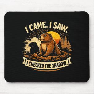 Happy Groundhog Funny Humour Shadow Animal Woodchu Mouse Pad