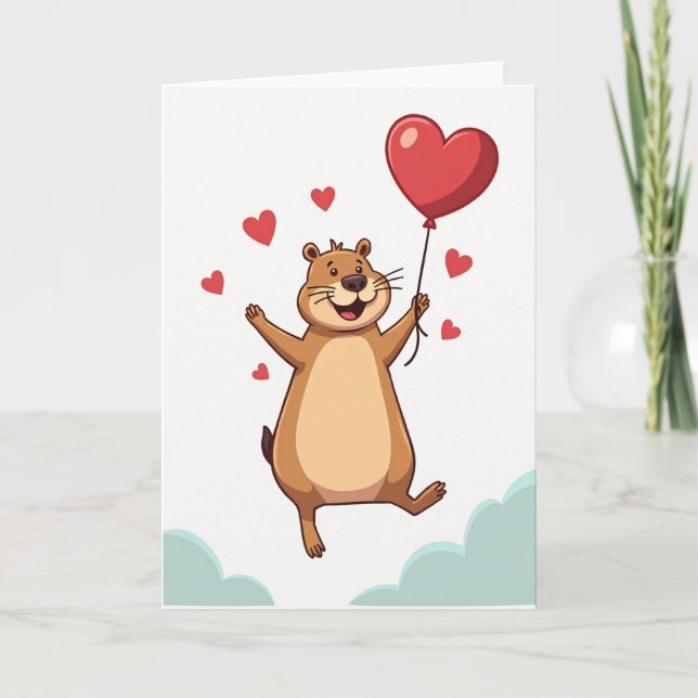 Happy Groundhog Love Card (Front)