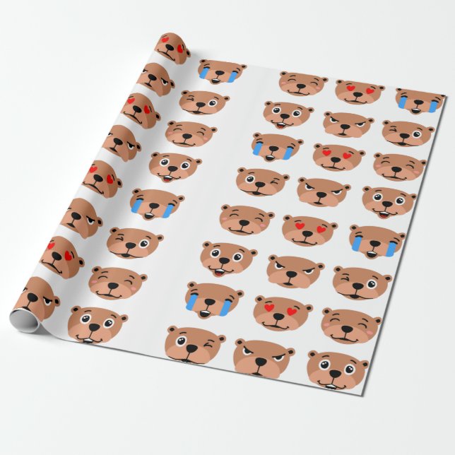 happy groundhogs day cute emoji kawaii wrapping paper (Unrolled)