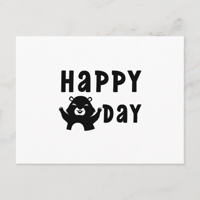 Happy Groundhog's Day Postcard (Front)