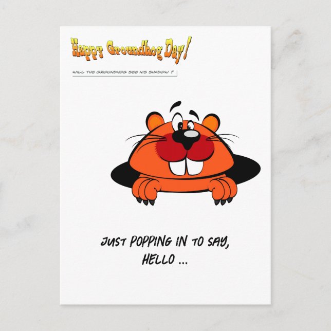 Happy Groundhog's Day  Postcard (Front)