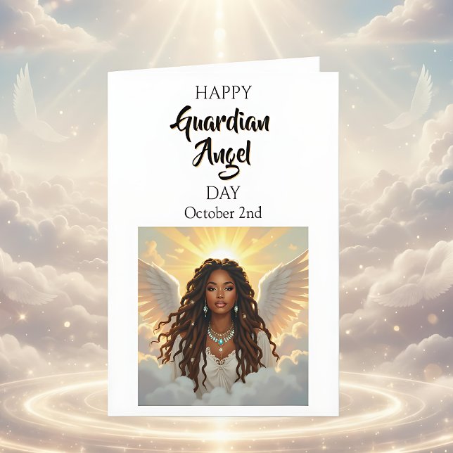 Happy Guardian Angel Day | (African American) Card (Creator Uploaded)