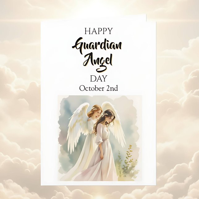 Happy Guardian Angel Day | (Caucasian) Card (Creator Uploaded)
