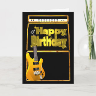 Happy guitars rock card