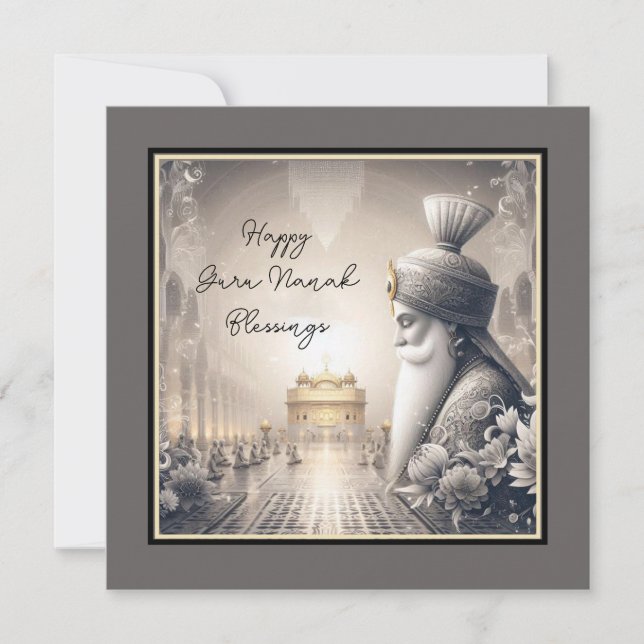Happy Guru Nanak Blessings Card (Front)