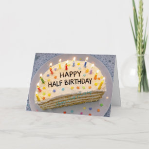 Happy Half Birthday Cake with Candles Card