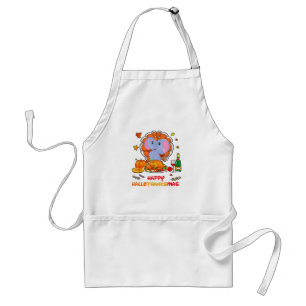 Happy Hallo Elephant Drinking Wine Thank You Gift Standard Apron