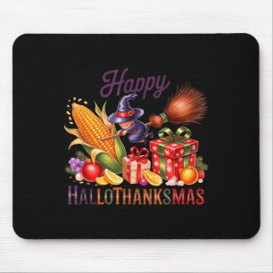 Happy Hallothankmas Witch Cornucoa Mouse Pad