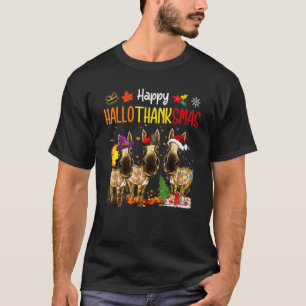 Happy Hallothanksmas 2021 Thanksgiving Goat With P T-Shirt