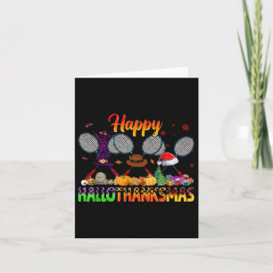 Happy Hallothanksmas Badminton Witch Hat Christmas Card