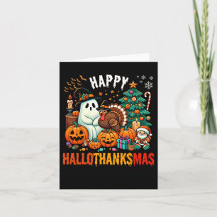 Happy Hallothanksmas Black Cartoon Halloween For K Card