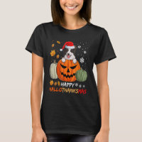 Happy Hallothanksmas Border Collie Dog  Thanksgivi