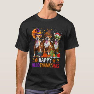Happy Hallothanksmas Boxer Dog Halloween Christmas T-Shirt