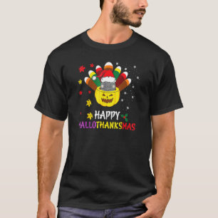 Happy Hallothanksmas Cats Thanksgiving Christmas T-Shirt