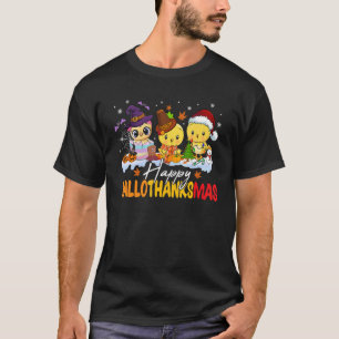 Happy Hallothanksmas Chicken Lovers Thanksgiving C T-Shirt