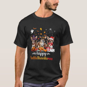 Happy Hallothanksmas Chihuahua Dog Halloween Chris T-Shirt