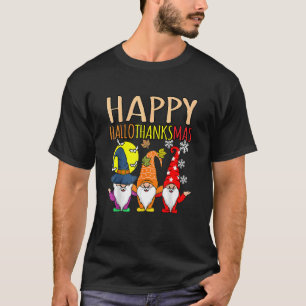 Happy Hallothanksmas Christmas Halloween Thanksgiv T-Shirt