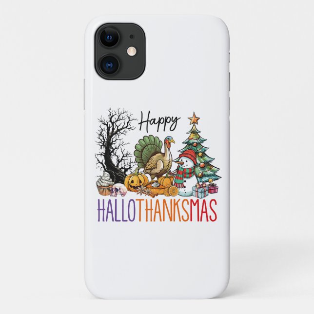 Happy Hallothanksmas Clipart Case-Mate iPhone Case (Back)
