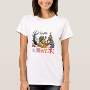 Happy Hallothanksmas Clipart T-Shirt
