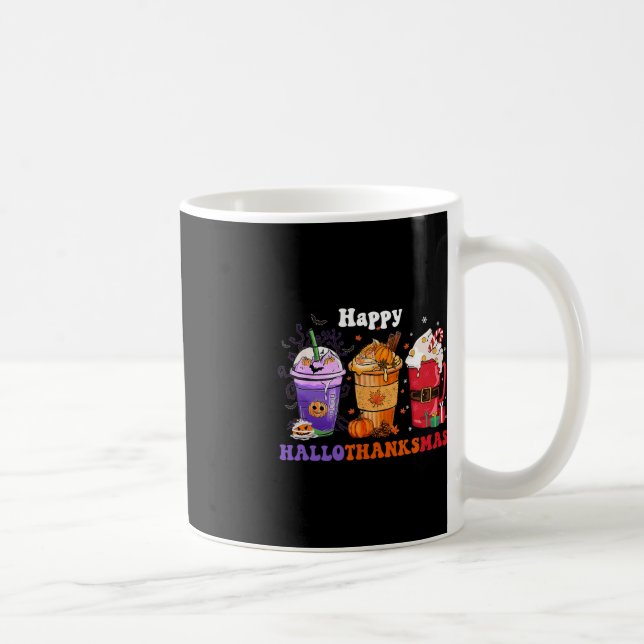 Happy Hallothanksmas Coffee Halloween Thanksgiving Coffee Mug (Right)