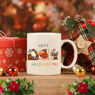 Happy HalloThanksMas Coffee Mug