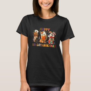 Happy Hallothanksmas Coffee Nurse Halloween Drink T-Shirt