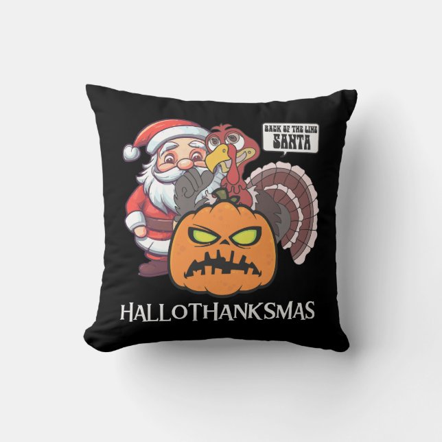 Happy Hallothanksmas Cushion (Front)