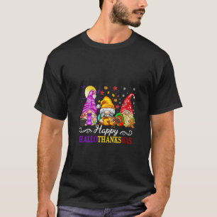 Happy Hallothanksmas Cute Ghost Halloween Thanksgi T-Shirt