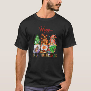 Happy Hallothanksmas Cute Gnomes Fall Halloween Wo T-Shirt