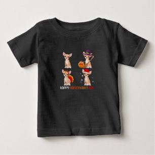 Happy Hallothanksmas Cute Witch Turkey Santa Baby T-Shirt